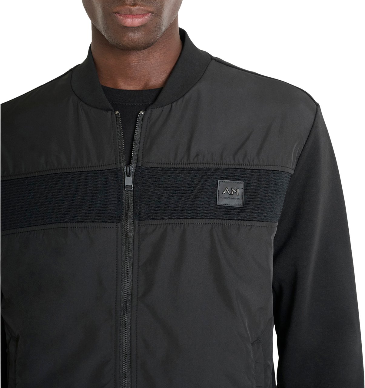 Antony Morato SWEATSHIRT REGULAR FIT WITH TECHNO FABRIC AS CONTRAST Zwart