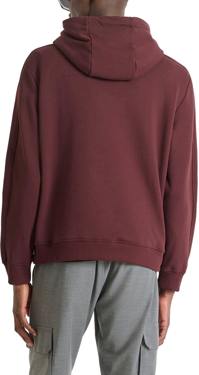 Antony Morato HOODIE RELAXED FIT WITH SPONGE LOGO PRINT Rood
