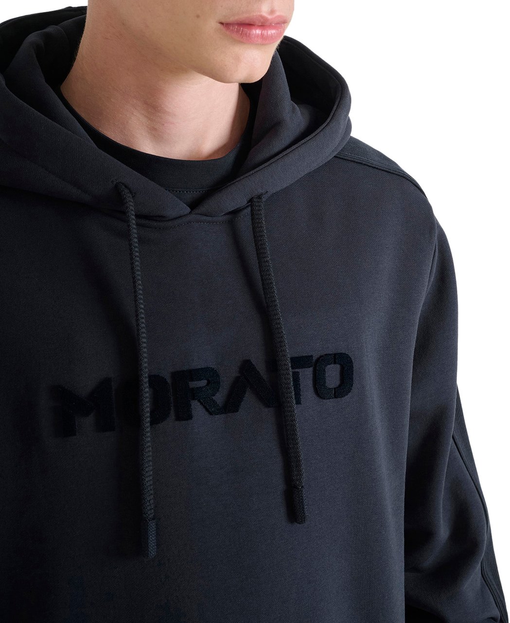 Antony Morato HOODIE RELAXED FIT WITH SPONGE LOGO PRINT Blauw
