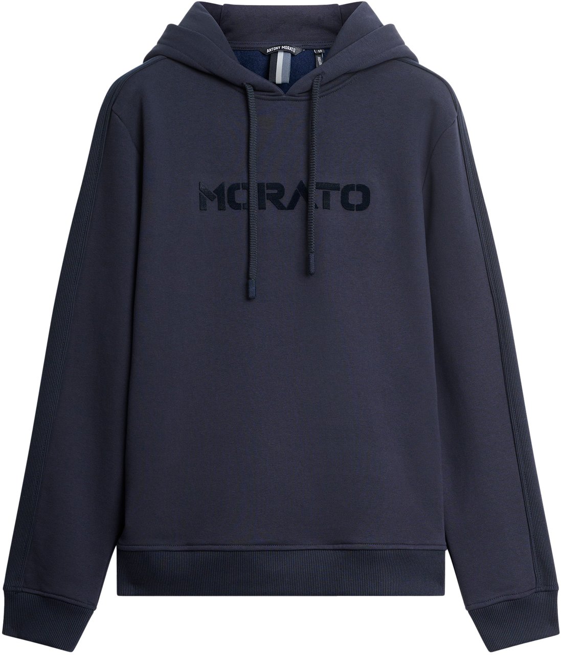 Antony Morato HOODIE RELAXED FIT WITH SPONGE LOGO PRINT Blauw
