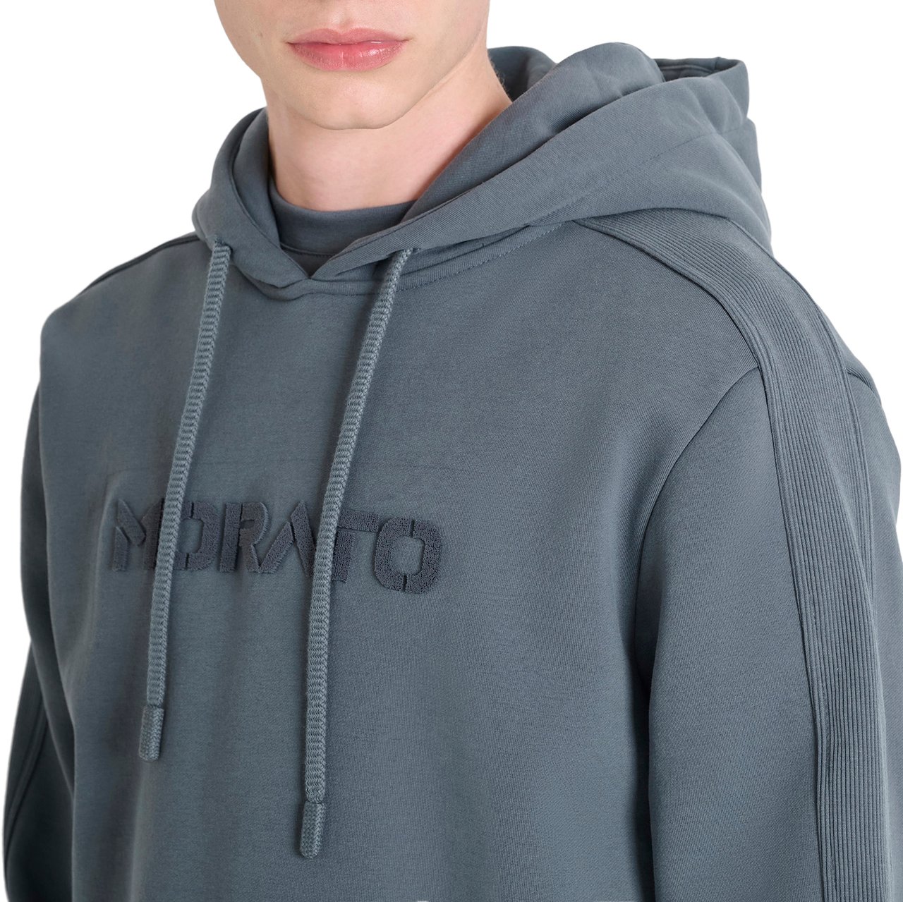 Antony Morato HOODIE RELAXED FIT WITH SPONGE LOGO PRINT Blauw