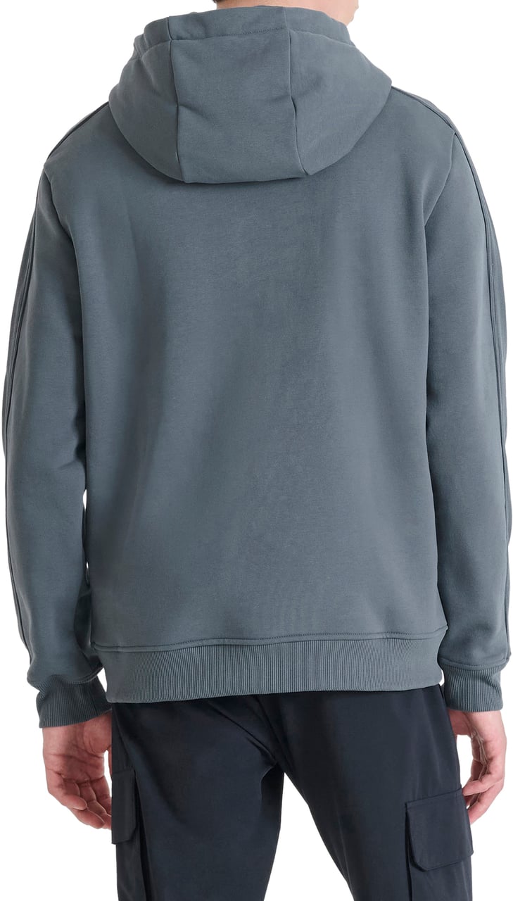 Antony Morato HOODIE RELAXED FIT WITH SPONGE LOGO PRINT Blauw