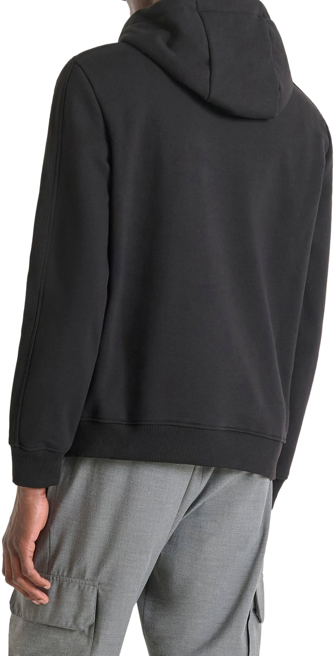Antony Morato HOODIE RELAXED FIT WITH SPONGE LOGO PRINT Zwart