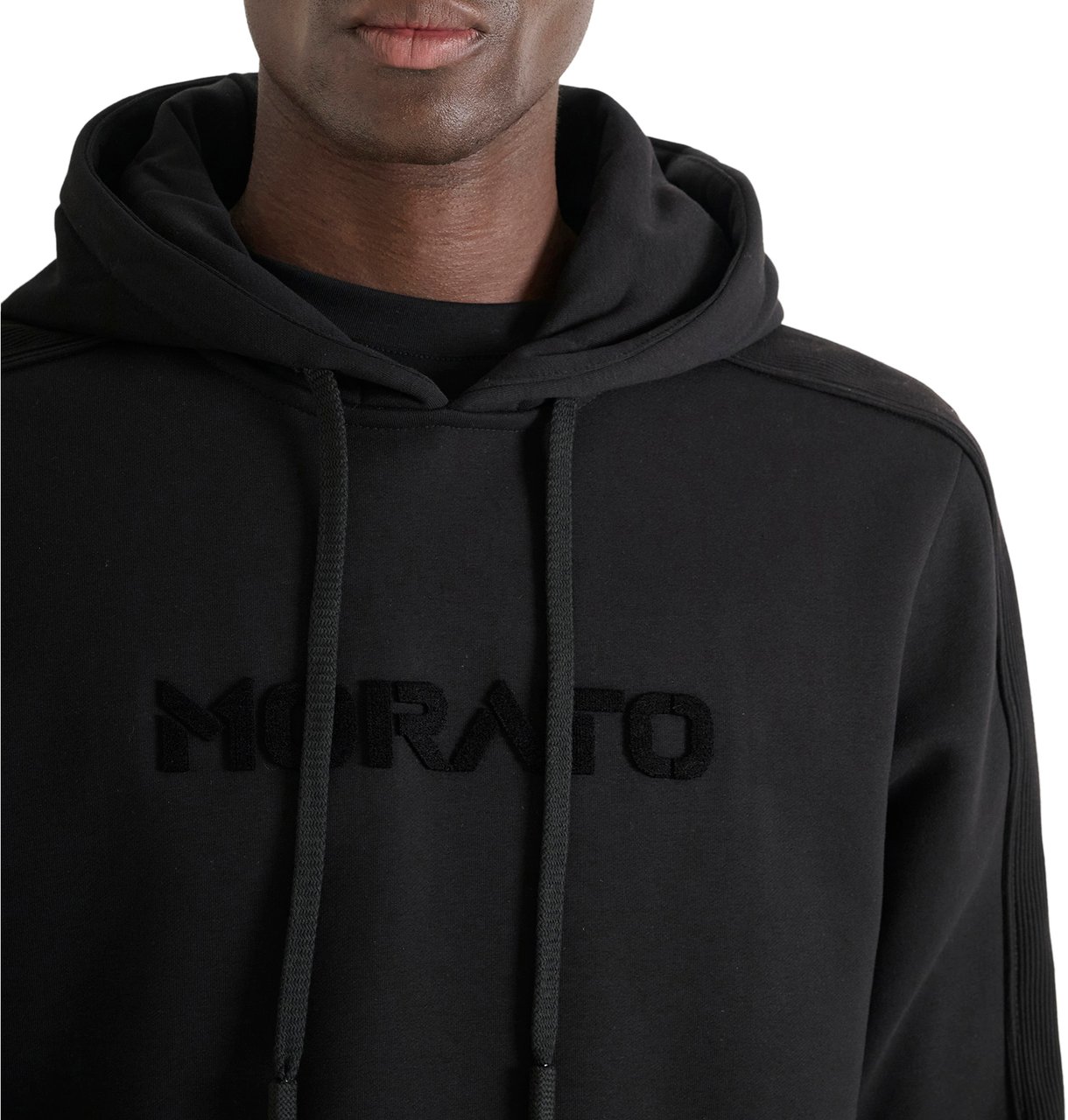 Antony Morato HOODIE RELAXED FIT WITH SPONGE LOGO PRINT Zwart