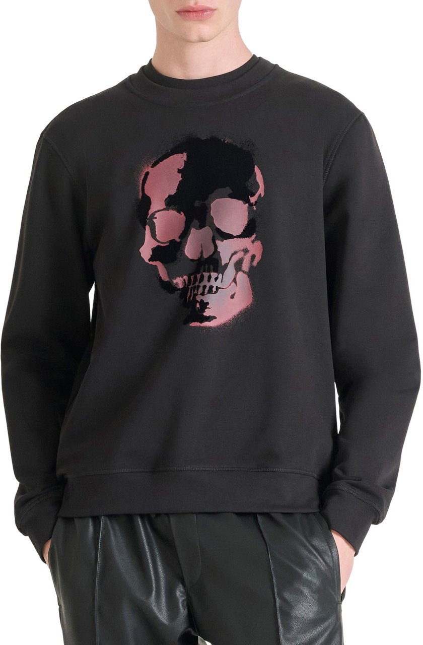 Antony Morato SWEATSHIRT REGULAR FIT WITH FLOCK PRINT Zwart