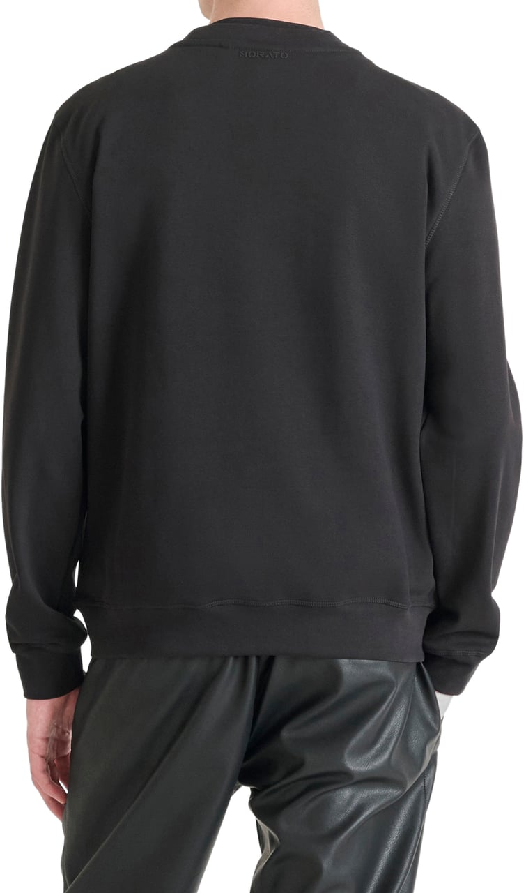 Antony Morato SWEATSHIRT REGULAR FIT WITH FLOCK PRINT Zwart