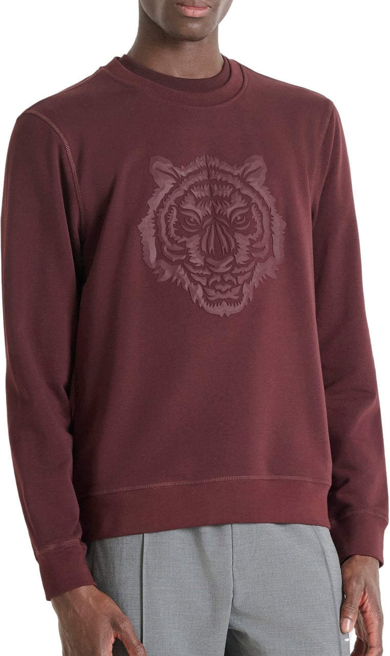 Antony Morato SWEATSHIRT REGULAR FIT WITH RUBBER PRISM SHAPE PRINT Rood