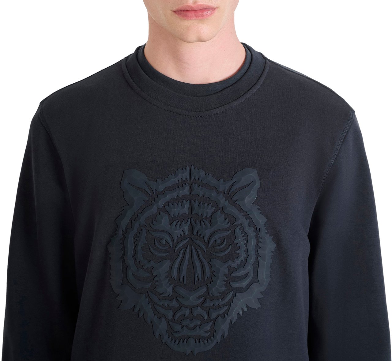 Antony Morato SWEATSHIRT REGULAR FIT WITH RUBBER PRISM SHAPE PRINT Blauw