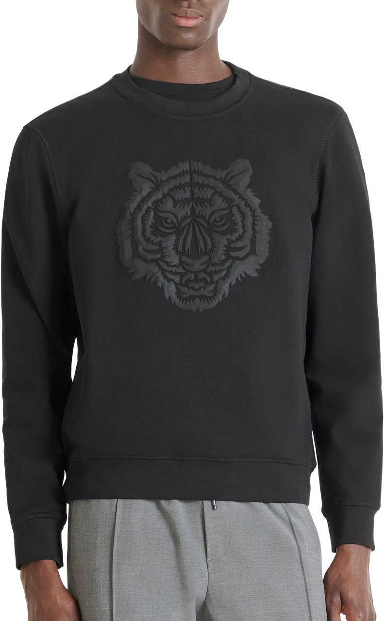 Antony Morato SWEATSHIRT REGULAR FIT WITH RUBBER PRISM SHAPE PRINT Zwart