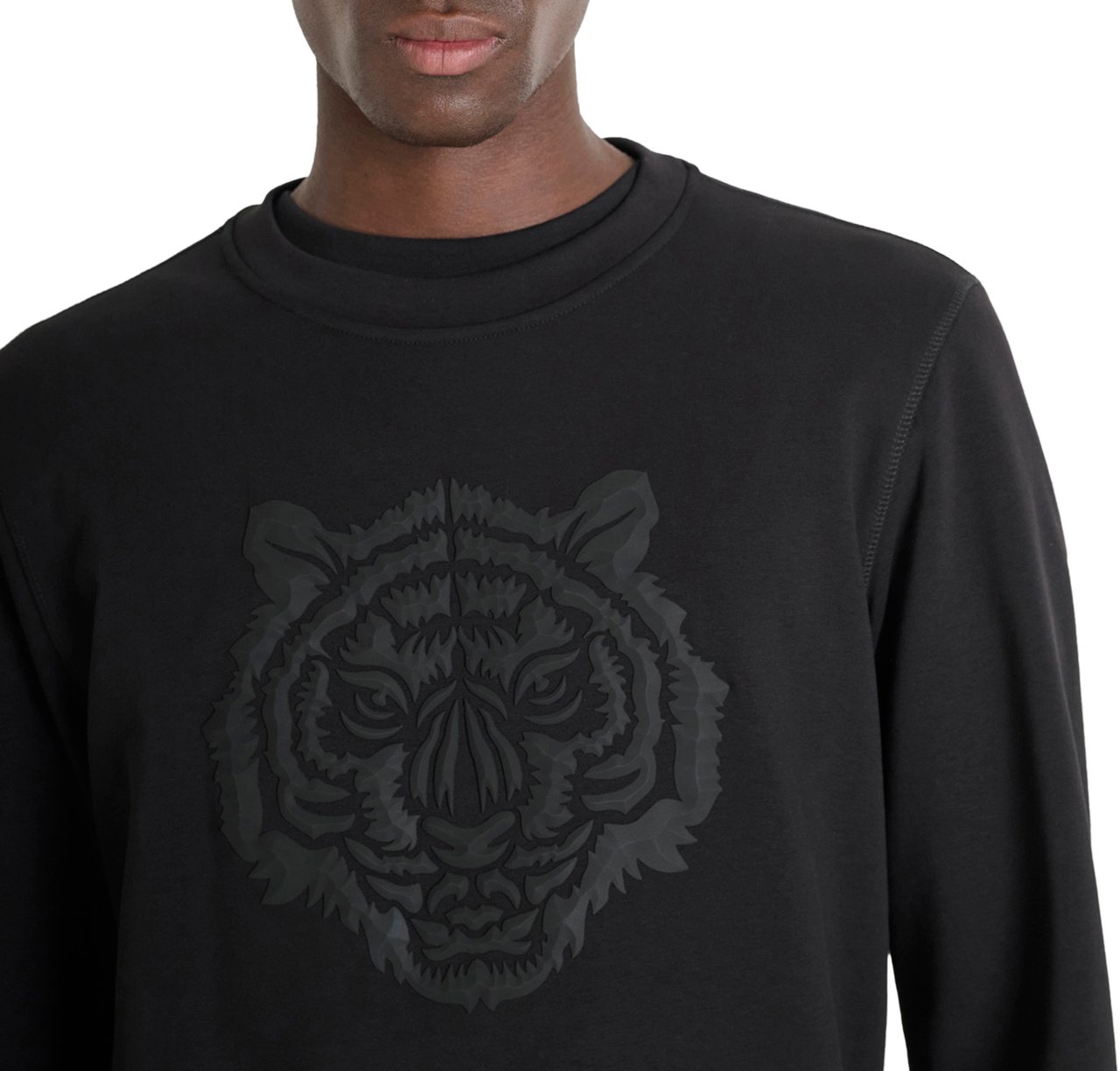 Antony Morato SWEATSHIRT REGULAR FIT WITH RUBBER PRISM SHAPE PRINT Zwart