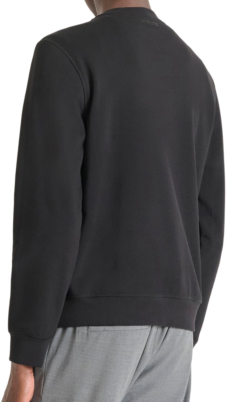 Antony Morato SWEATSHIRT REGULAR FIT WITH RUBBER PRISM SHAPE PRINT Zwart