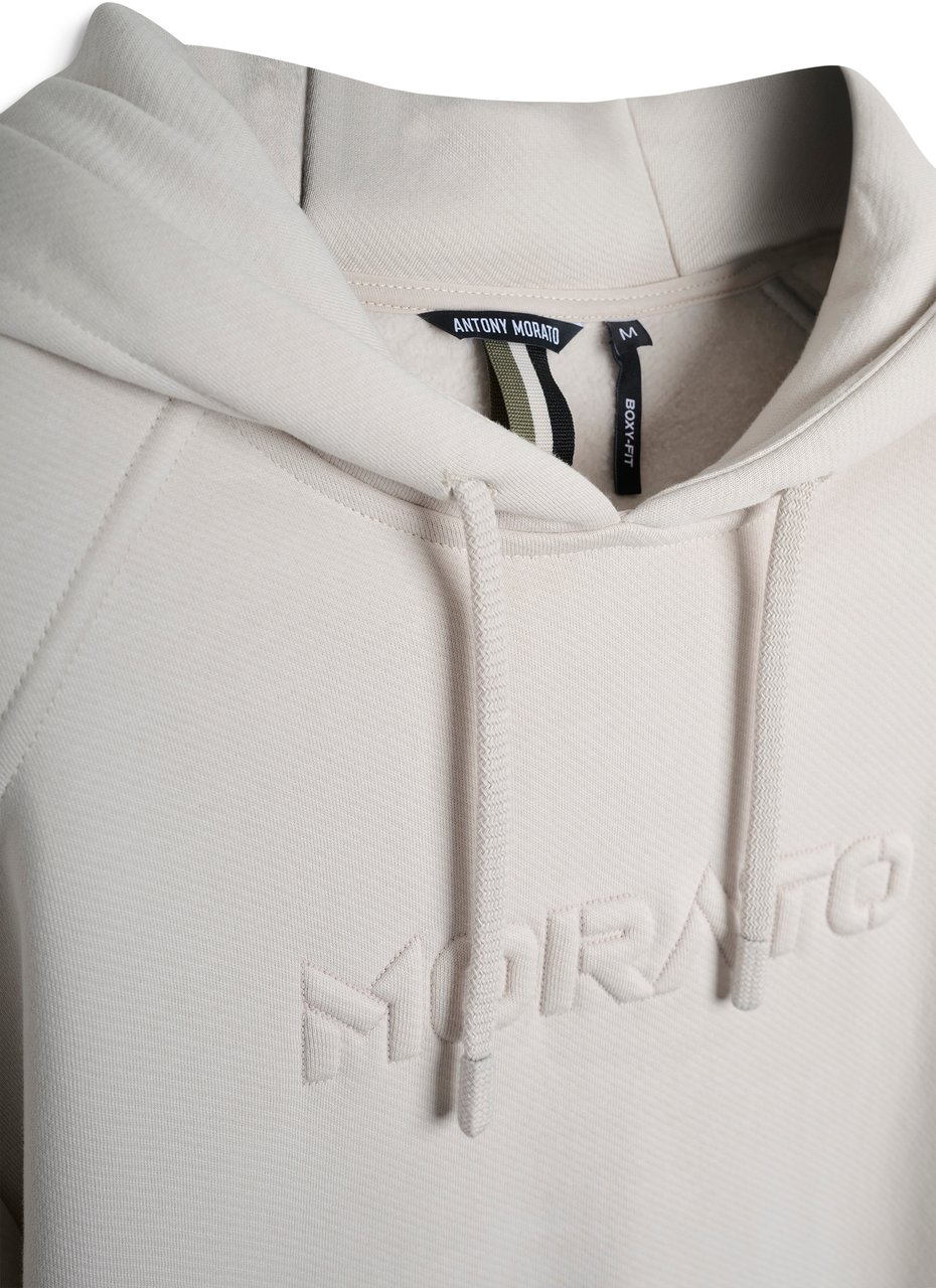 Antony Morato HOODIE BOXY FIT WITH EMBOSSED LOGO Beige