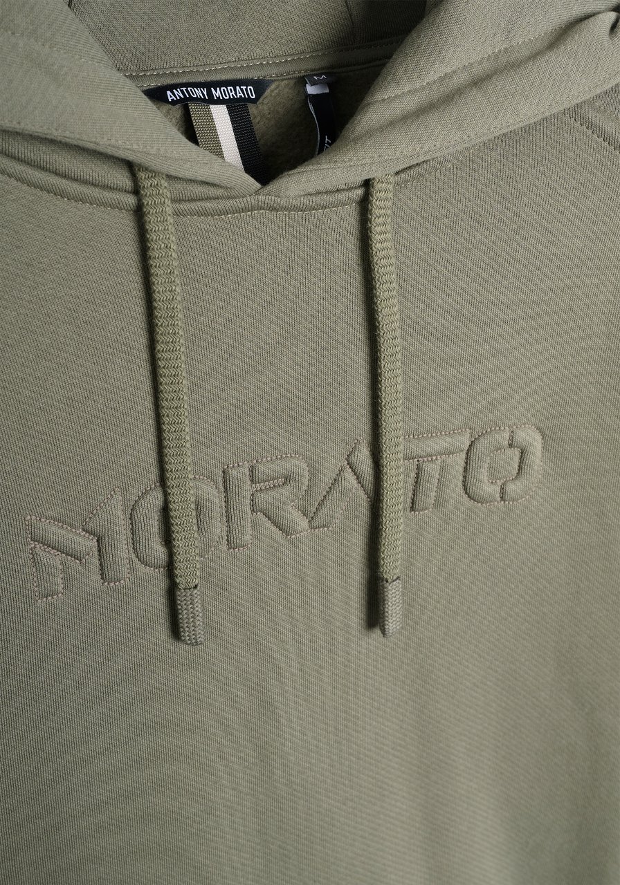 Antony Morato HOODIE BOXY FIT WITH EMBOSSED LOGO Groen