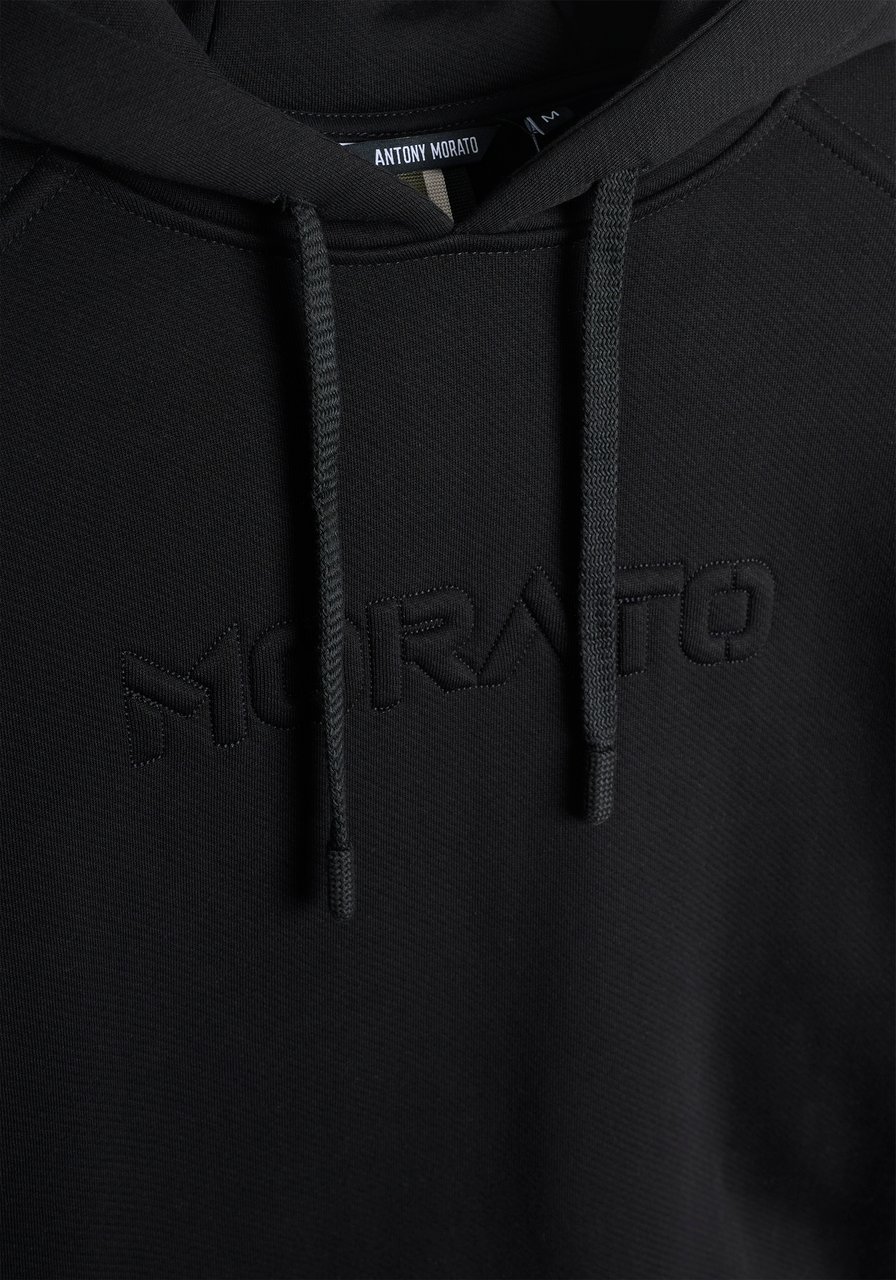 Antony Morato HOODIE BOXY FIT WITH EMBOSSED LOGO Zwart