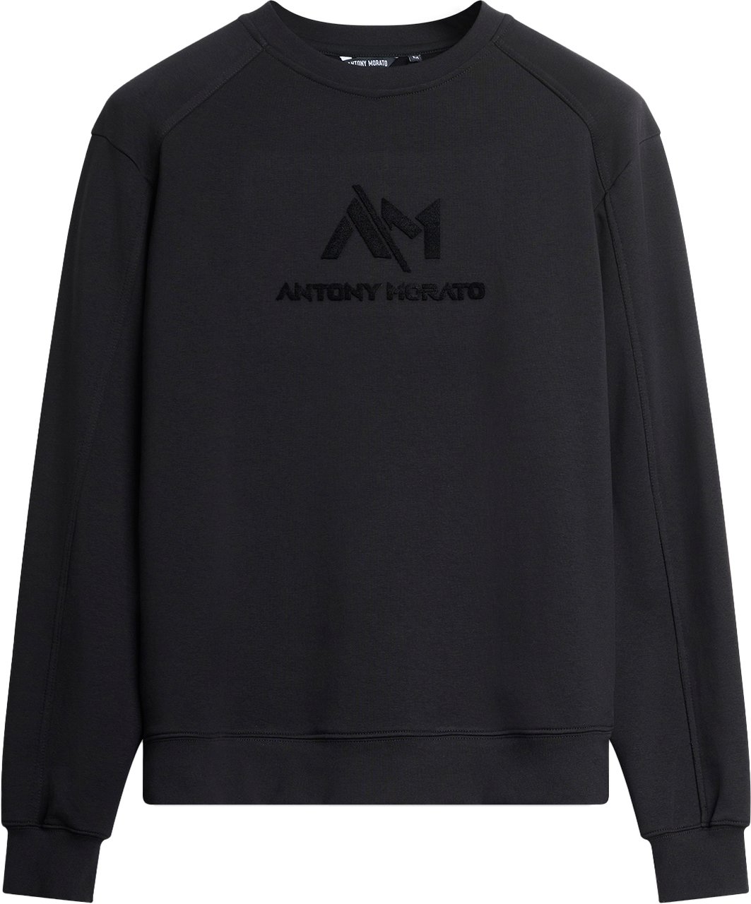 Antony Morato SWEATSHIRT RELAXED FIT  WITH SPONGE LOGO PRINT Zwart