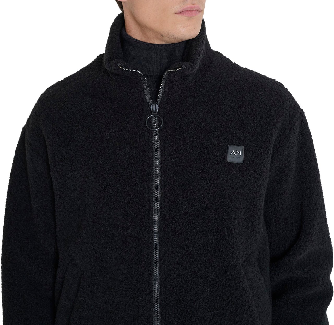 Antony Morato SWEATSHIRT REGULAR FIT WITH LOGOED BADGE ON RUBBER PATCH Zwart