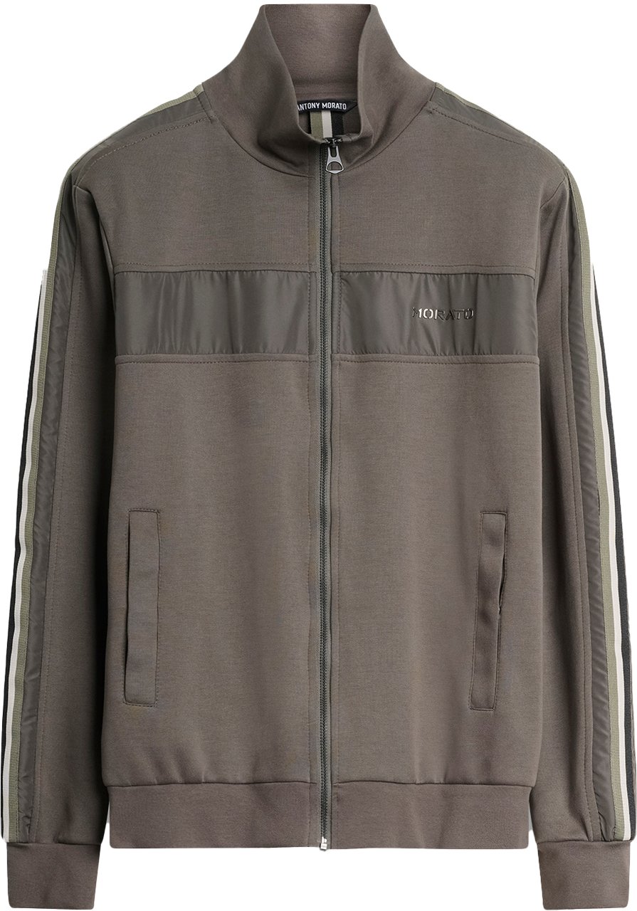 Antony Morato SWEATSHIRT REGULAR FIT IN INTERLOCK COTTON BLEND FABRIC WITH METAL EFFECT RUBBER LOGO PRINT Groen
