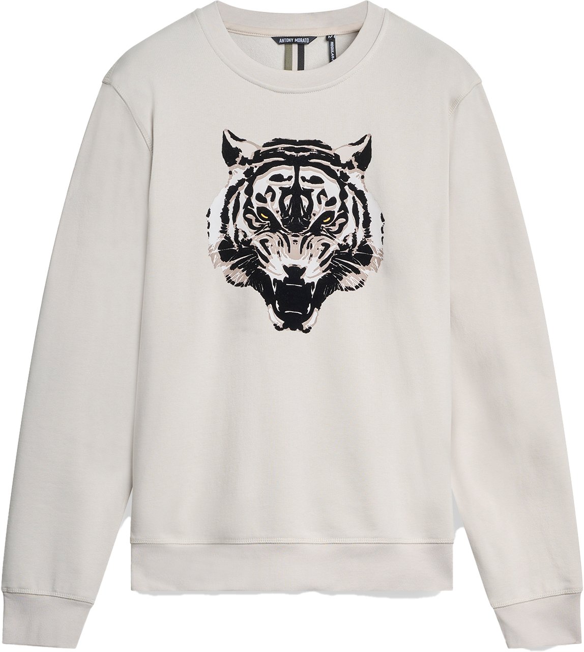 Antony Morato SWEATSHIRT REGULAR FIT WITH FLOCK PRINT Beige