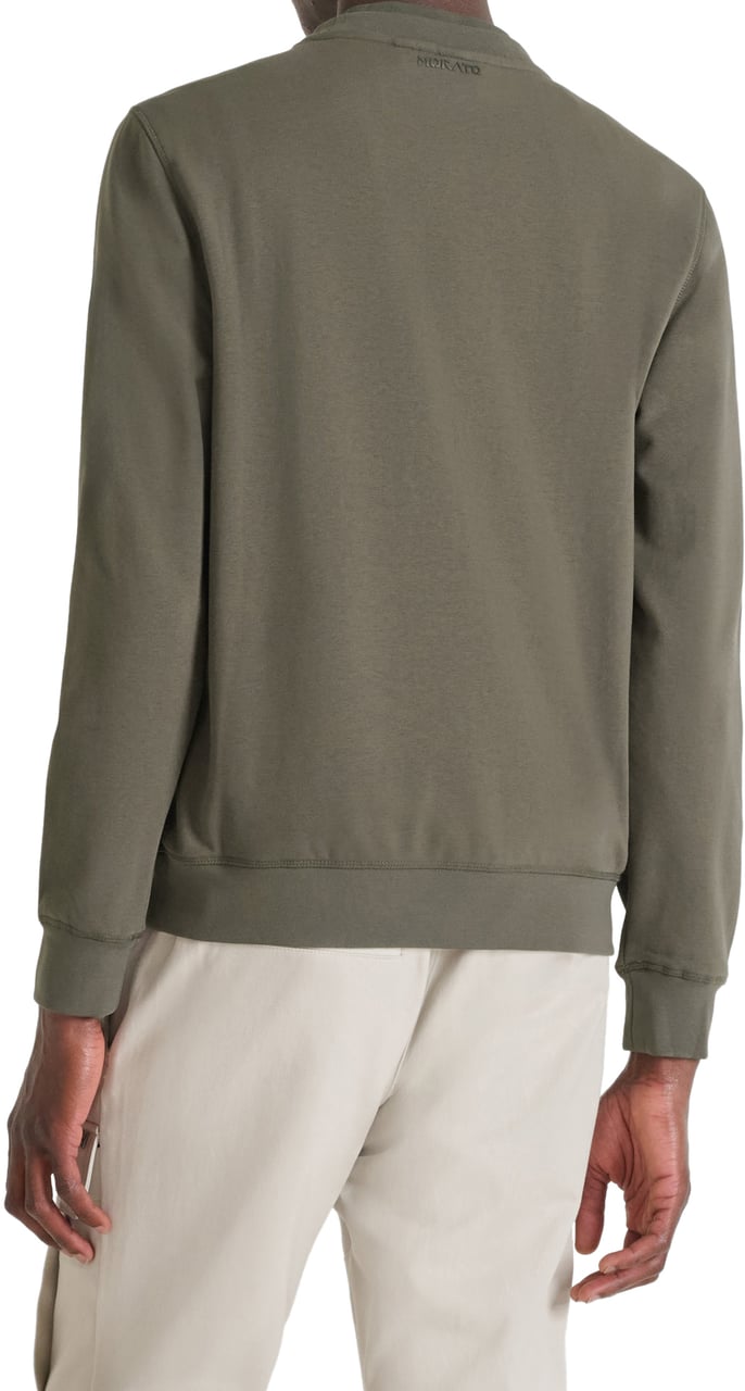 Antony Morato SWEATSHIRT REGULAR FIT WITH FLOCK PRINT Groen