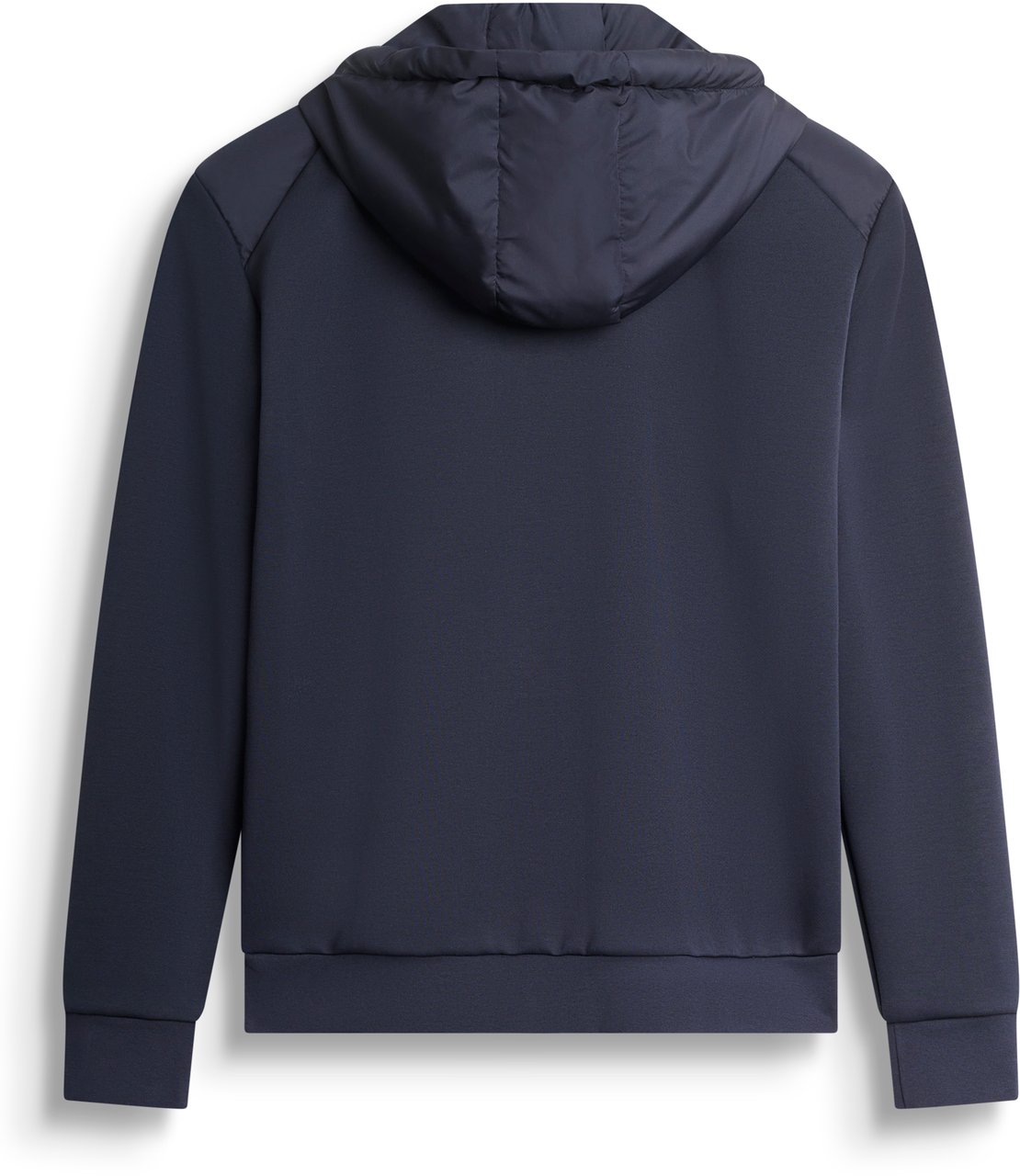 Antony Morato HOODIE REGULAR FIT IN INTERLOCK COTTON BLEND FABRIC WITH TECHNO FABRIC AS CONTRAST AND LOGOED PATCH Blauw