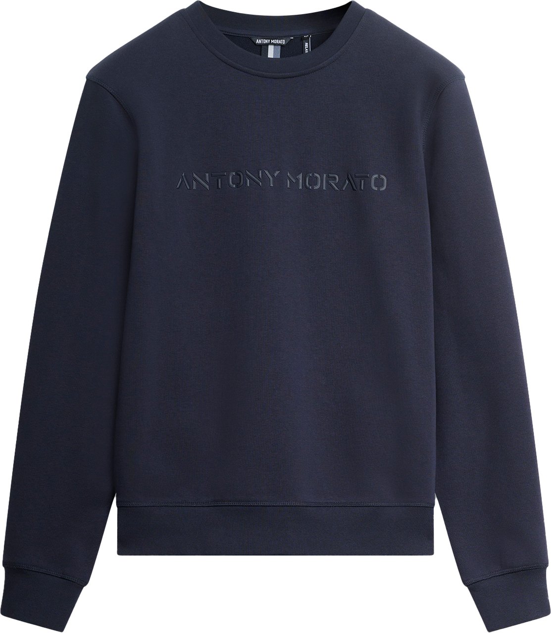 Antony Morato SWEATSHIRT REGULAR FIT WITH RUBBER DIAMOND LOGO PRINT Blauw