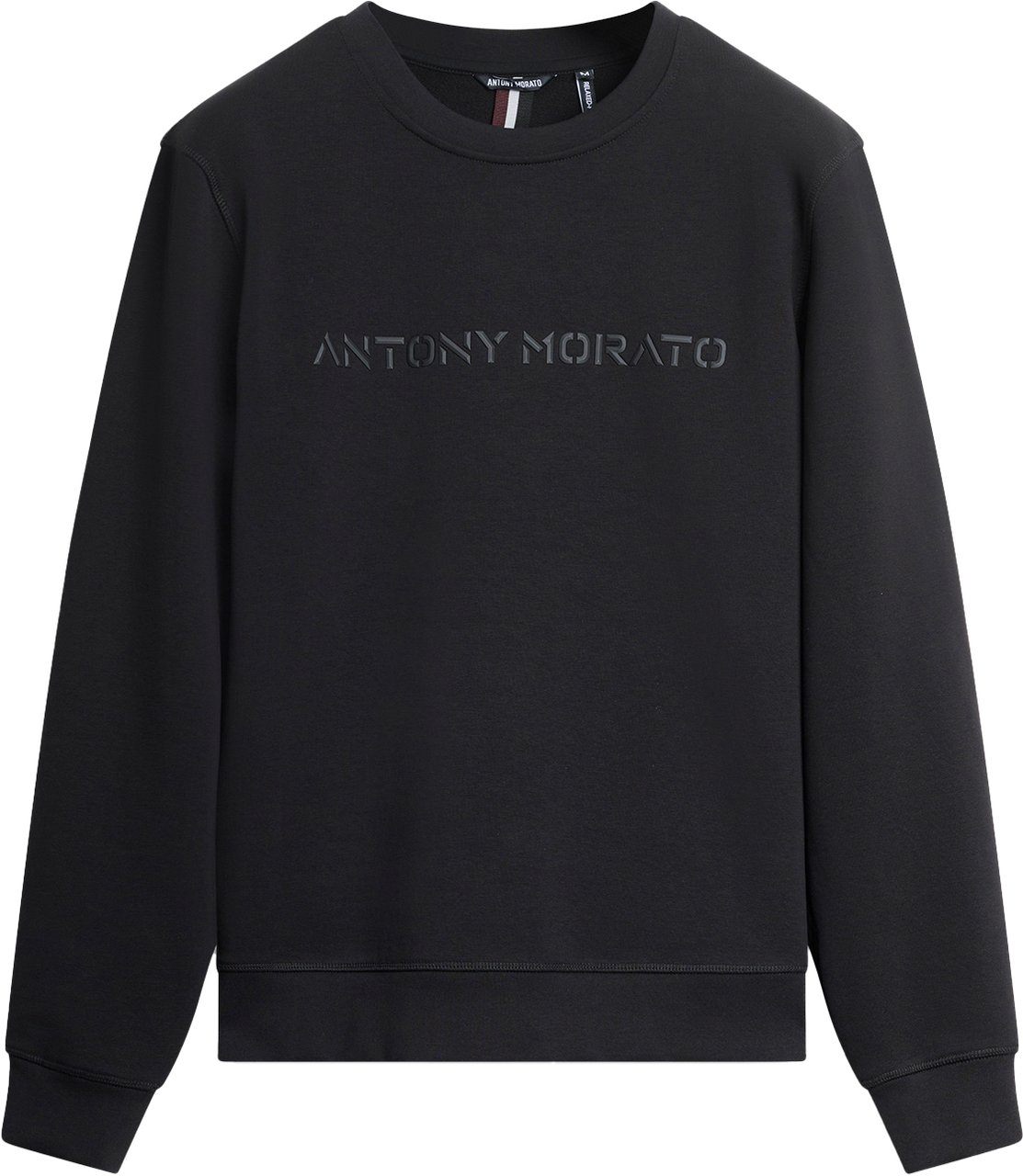 Antony Morato SWEATSHIRT REGULAR FIT WITH RUBBER DIAMOND LOGO PRINT Zwart