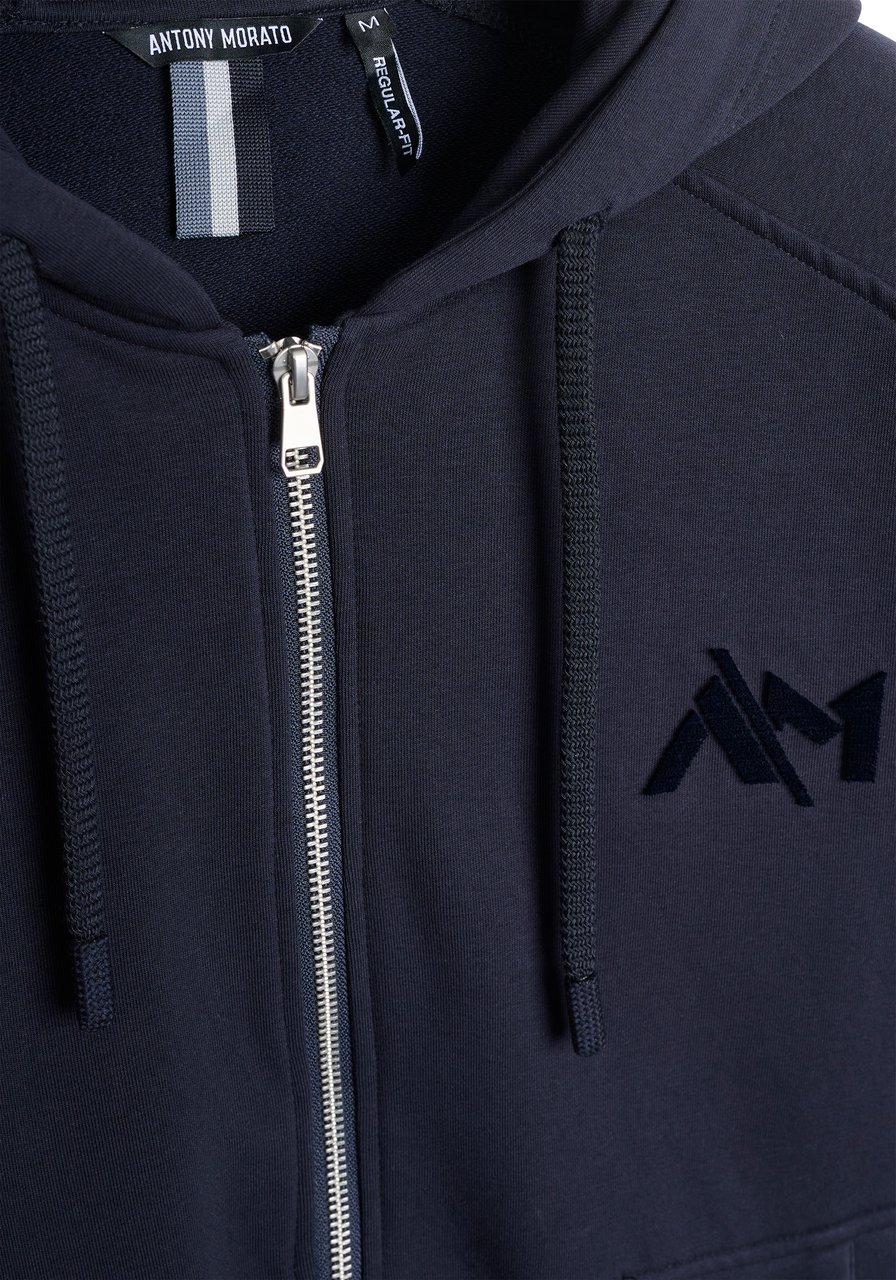 Antony Morato SWEATSHIRT REGULAR FIT WITH SPONGE LOGO PRINT Blauw