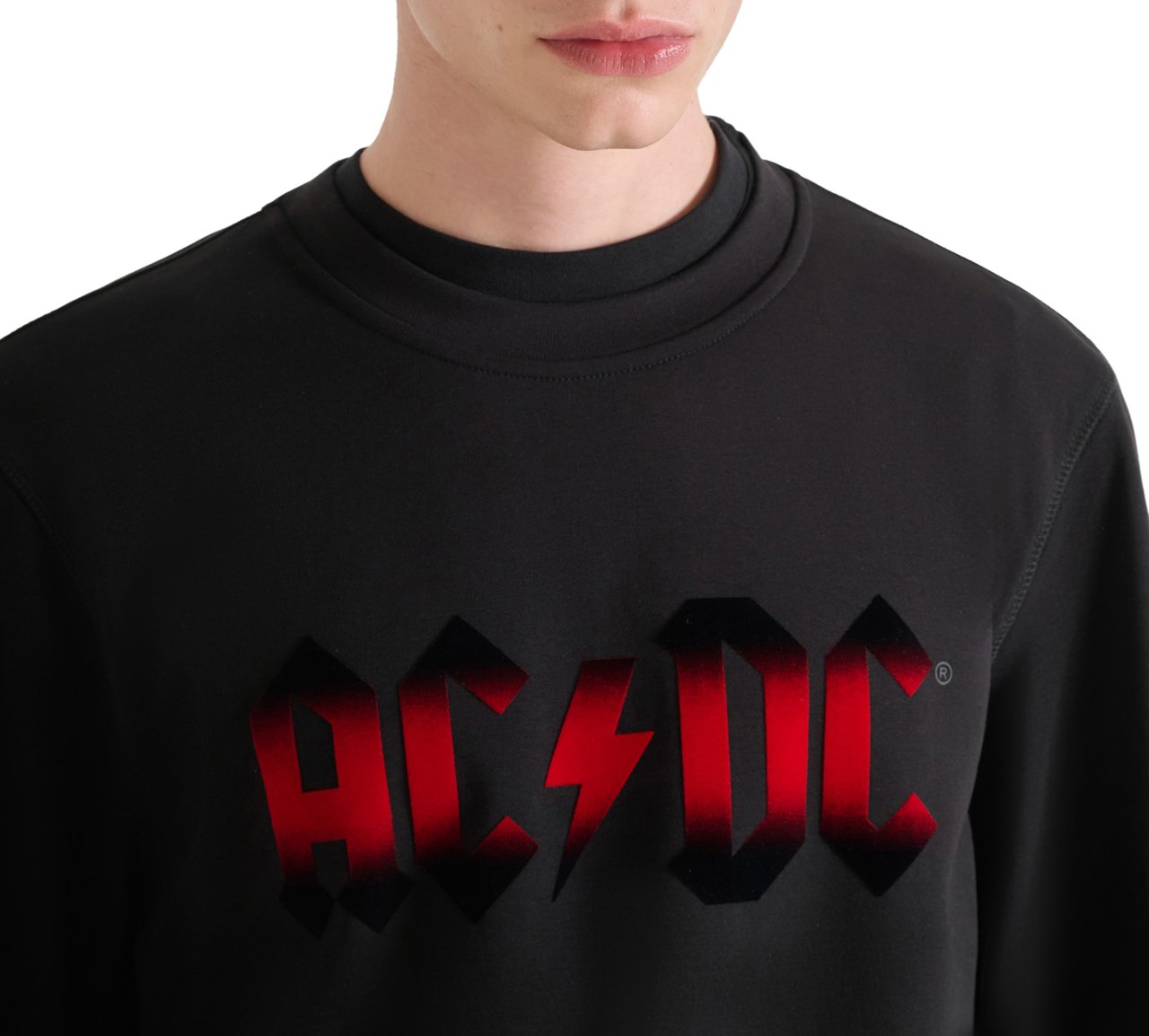 Antony Morato SWEATSHIRT REGULAR FIT WITH FLOCK PRINT Zwart