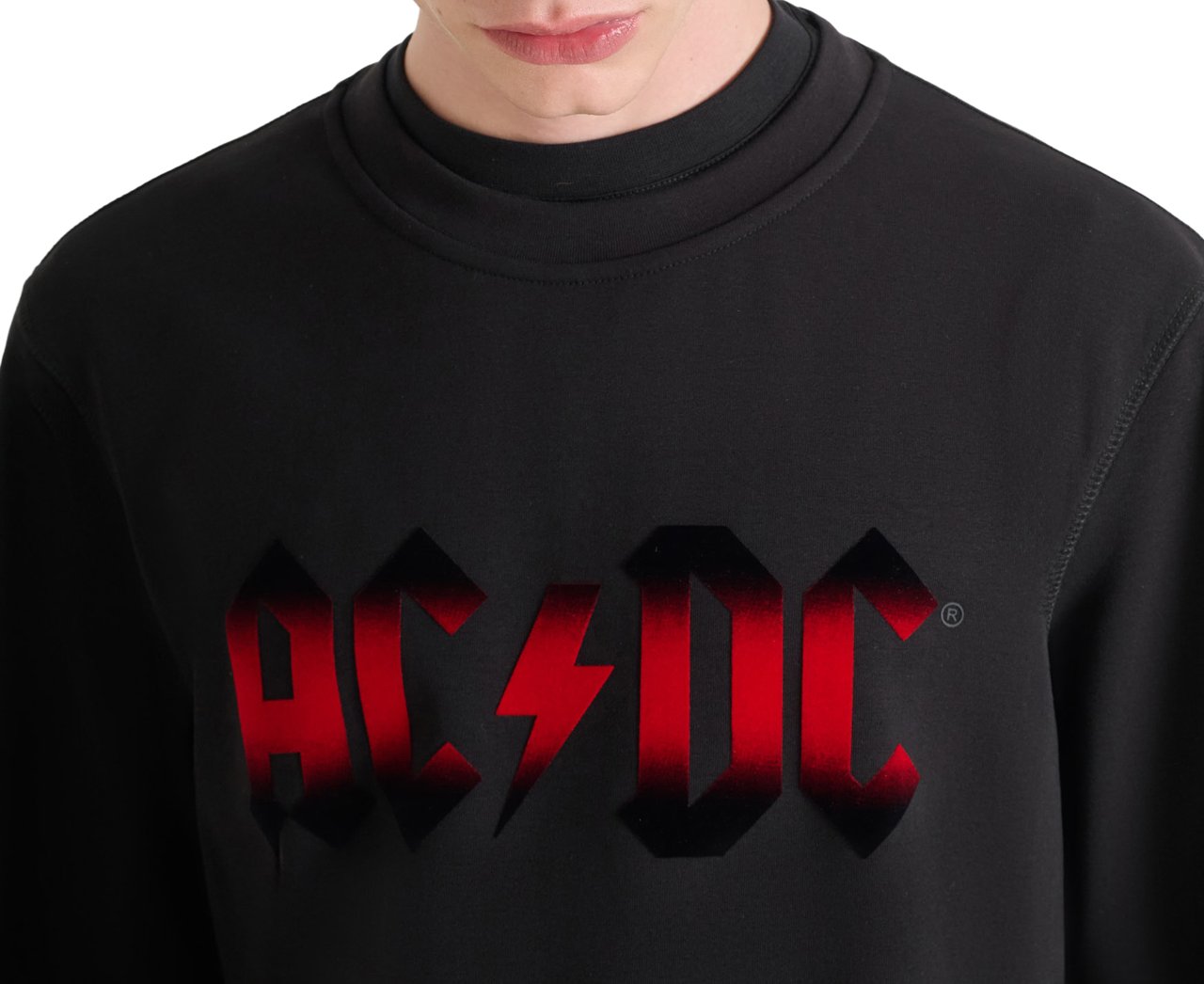 Antony Morato SWEATSHIRT REGULAR FIT WITH FLOCK PRINT Zwart