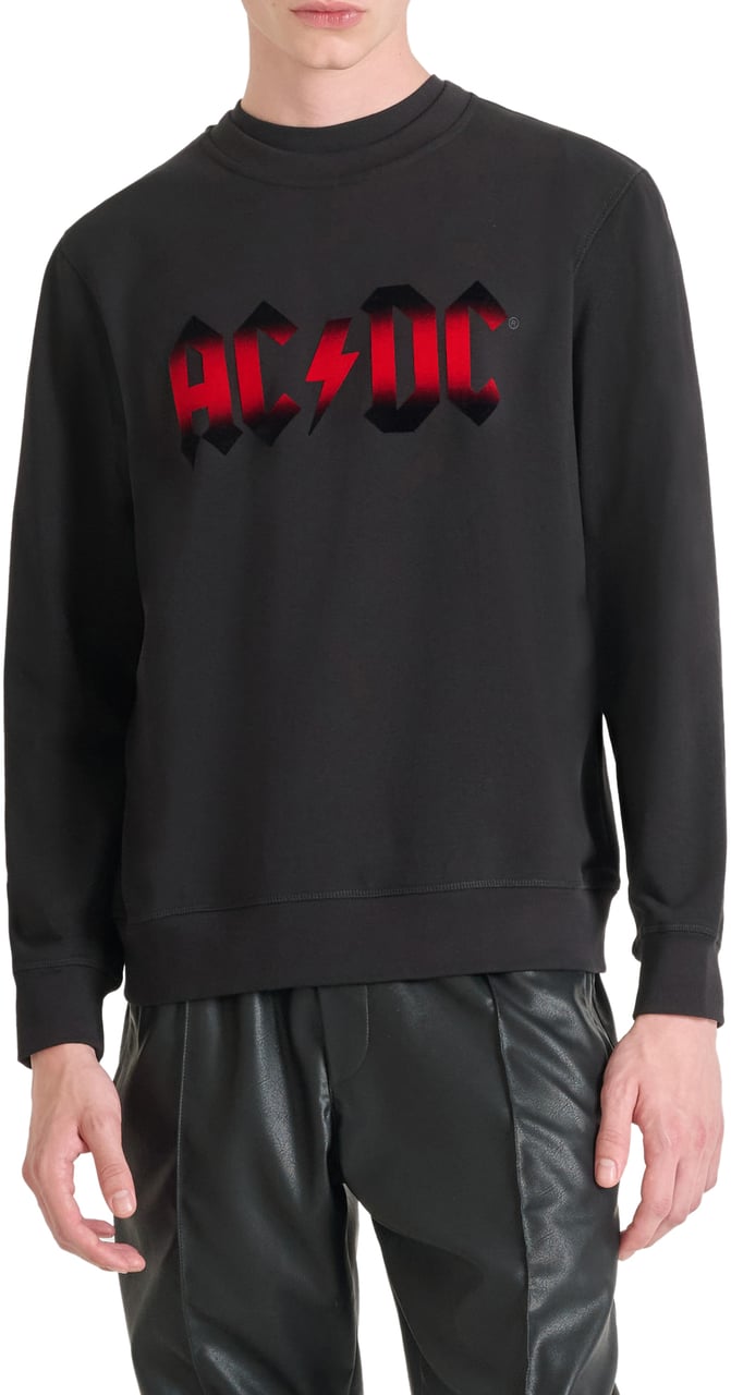 Antony Morato SWEATSHIRT REGULAR FIT WITH FLOCK PRINT Zwart