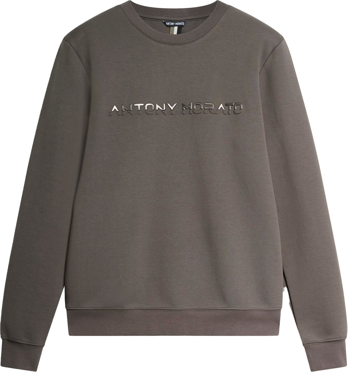 Antony Morato SWEATSHIRT SLIM FIT IN INTERLOCK COTTON BLEND FABRIC WITH LAMINATED FOAM AND EMBOSSED LOGO PRINT Groen