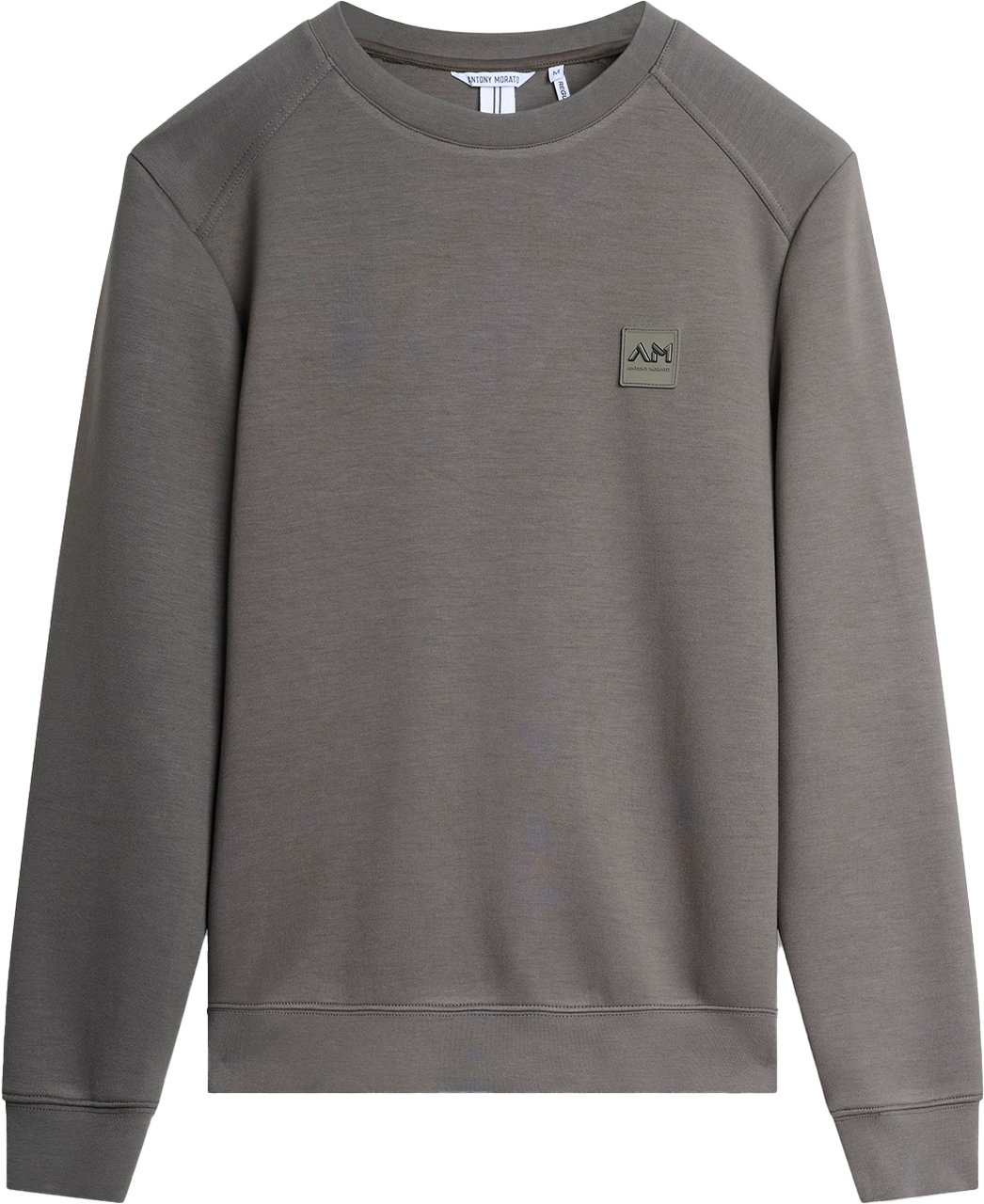 Antony Morato SWEATSHIRT REGULAR FIT IN STRETCH SCUBA VISCOSE BLEND FABRIC WITH LOGOED METAL BADGE ON RUBBER PATCH Groen