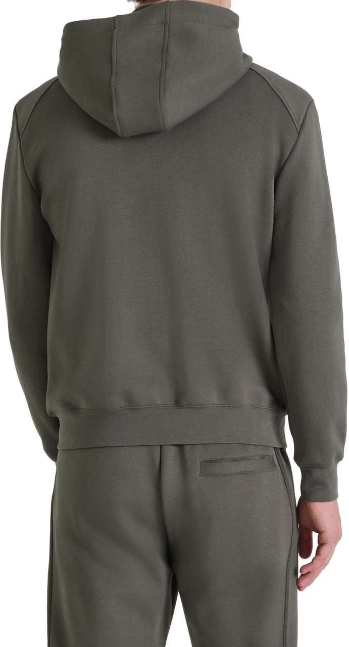 Antony Morato HOODIE REGULAR FIT  WITH LOGOED METAL BADGE ON RUBBER PATCH Groen