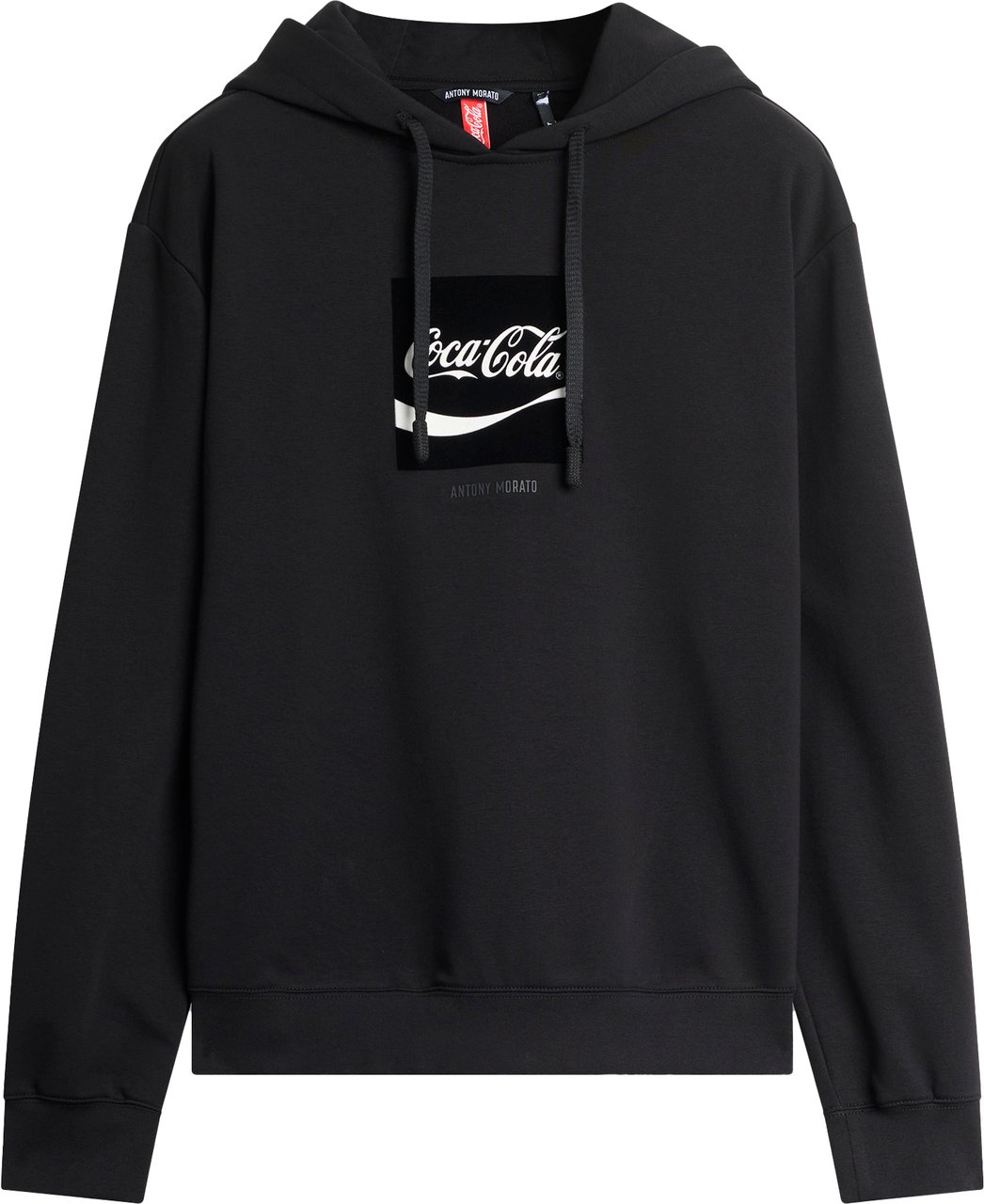 Antony Morato HOODIE BOXY FIT WITH FLOCK AND RUBBER INJECTION LOGO PRINT Zwart