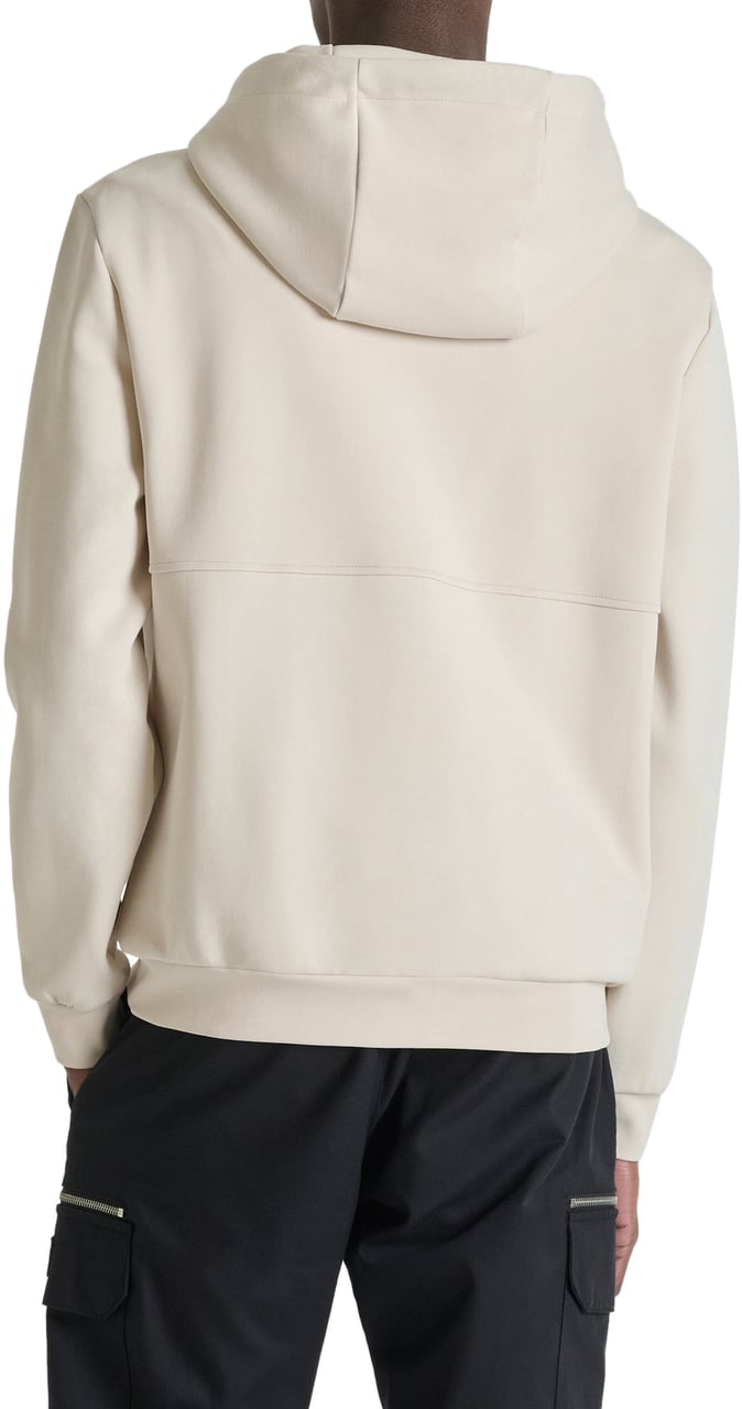 Antony Morato HOODIE RELAXED FIT IN INTERLOCK WITH  RUBBER INJECTION PRINT Beige