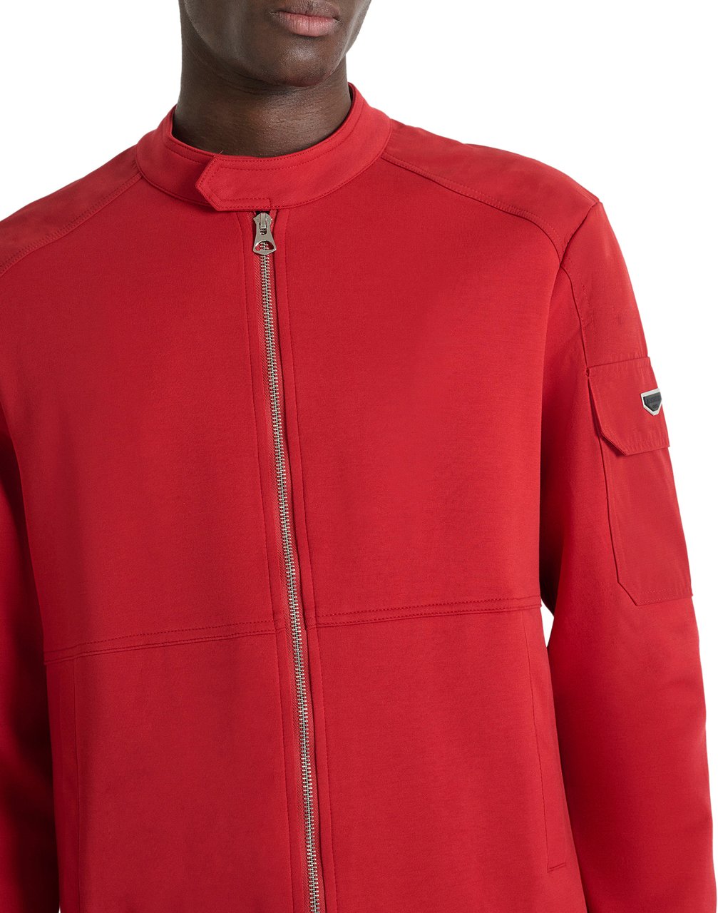 Antony Morato BOMBER SLIM FIT IN BLEND COTTON FABRIC WITH KOREAN COLLAR AND TWO METAL LAYERS PLATE ON SLEEVE Rood