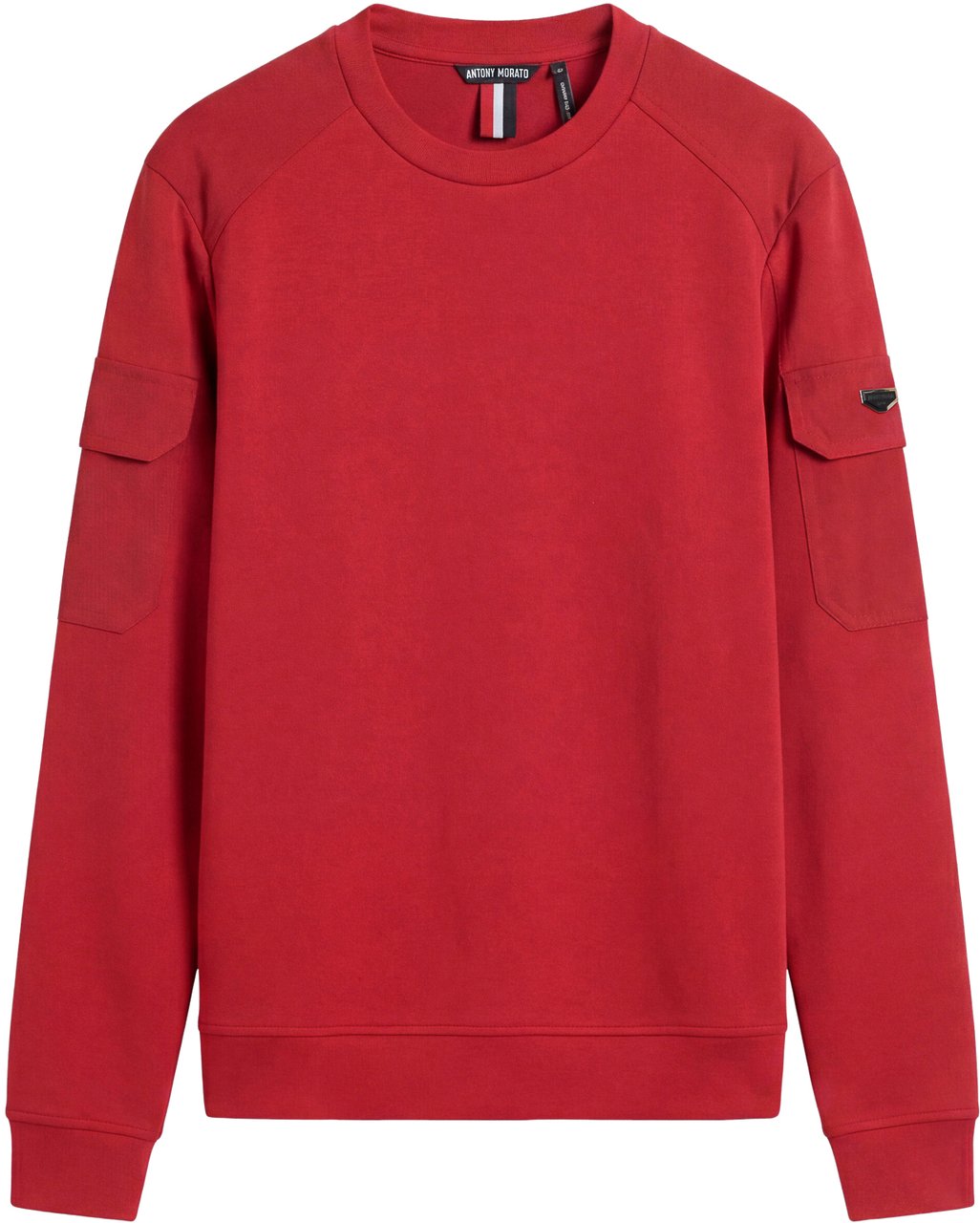Antony Morato FLEECE REGULAR FIT ROUND NECK FABRIC WITH RUBBER METAL PLATE ON SLEEVE Rood
