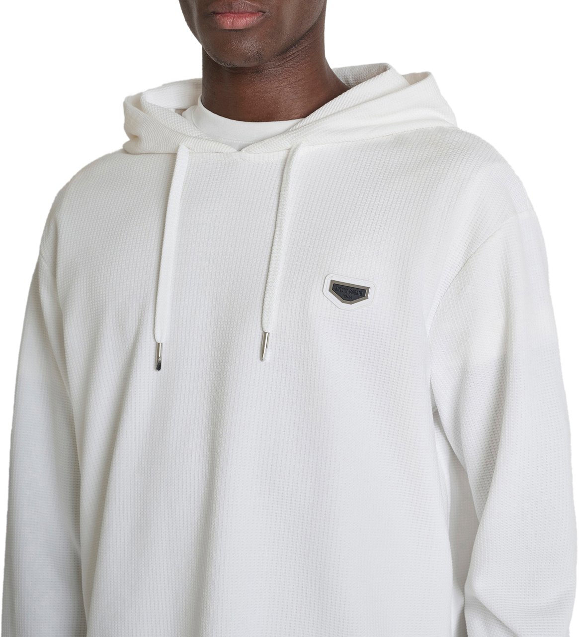 Antony Morato HOODIE RELAXED FIT IN DOBBY WITH EMBROIDERED LOGO Beige
