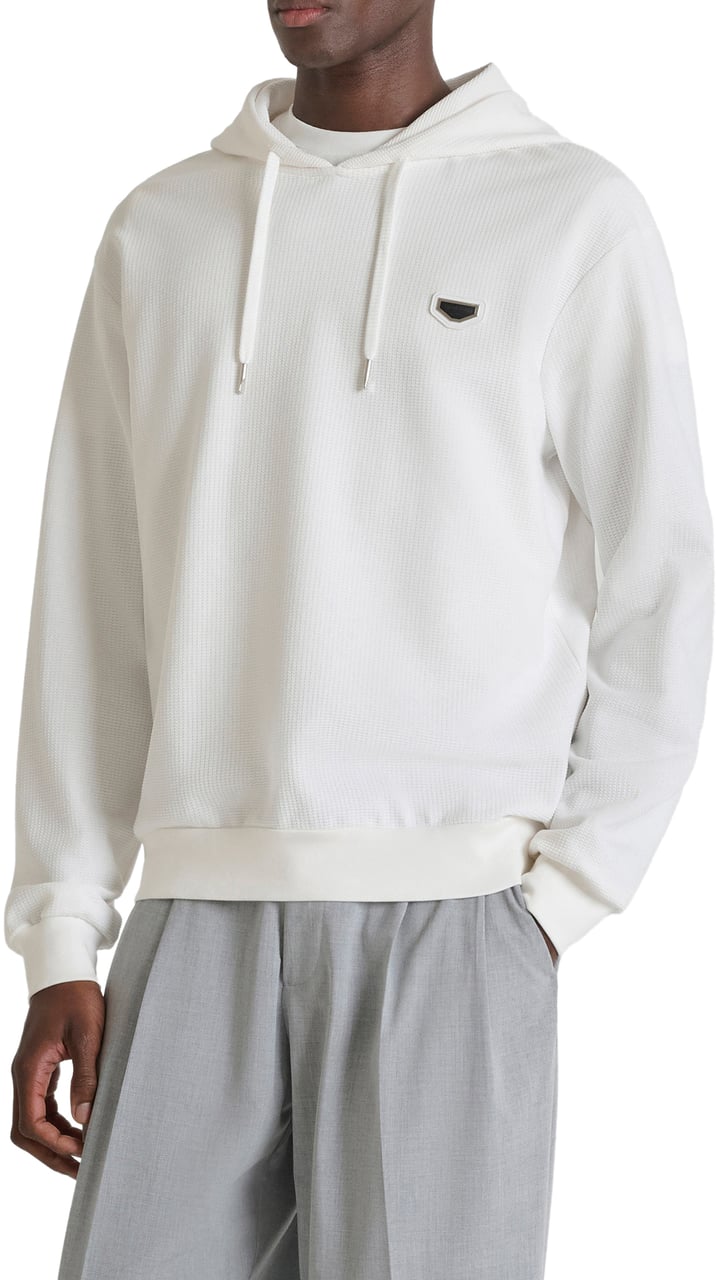 Antony Morato HOODIE RELAXED FIT IN DOBBY WITH EMBROIDERED LOGO Beige