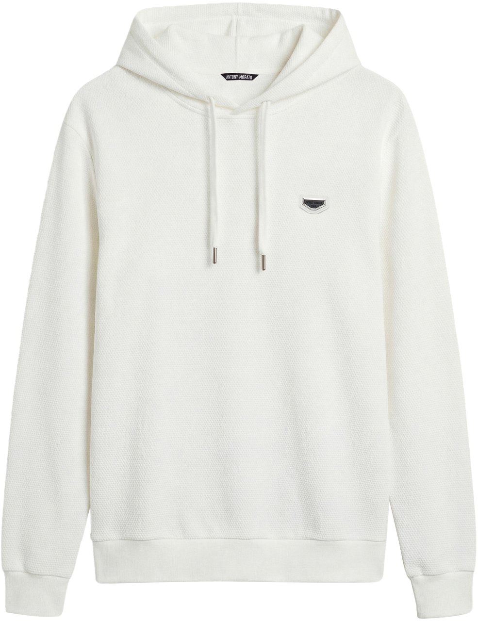 Antony Morato HOODIE RELAXED FIT IN DOBBY WITH EMBROIDERED LOGO Beige