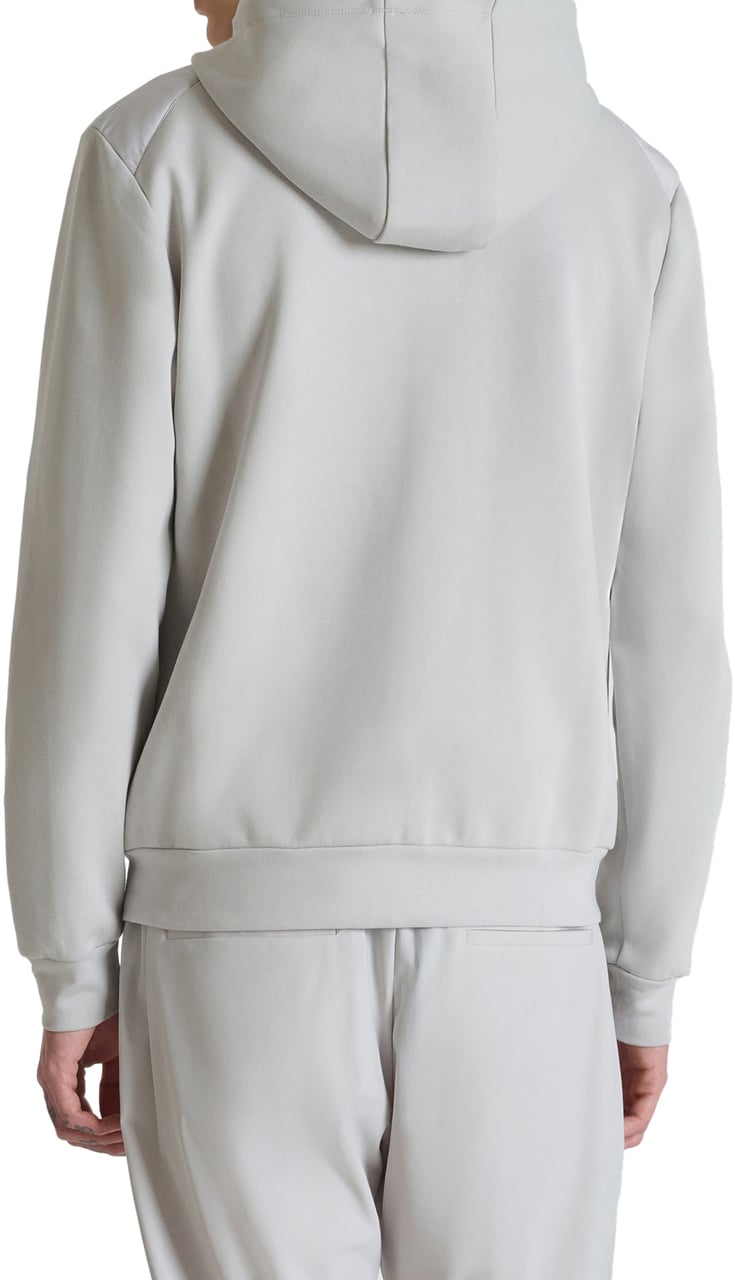 Antony Morato HOODIE REGULAR FIT WITH ZIP AND LIGHT PADDING CONTRAST BODY WITH LOGO PATCH Wit