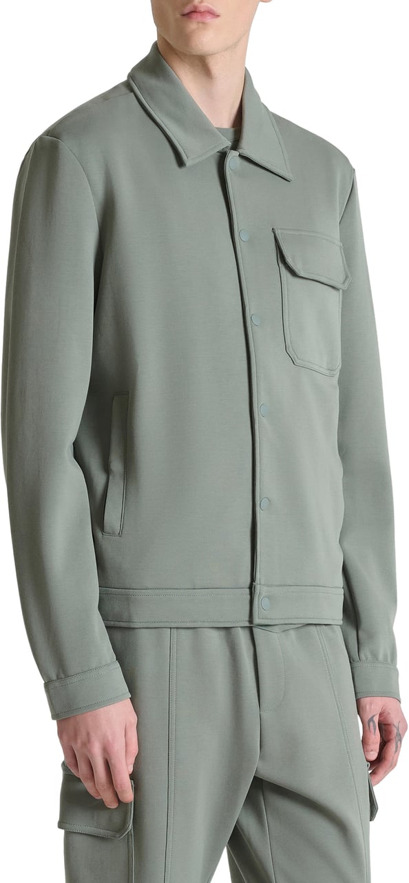 Antony Morato FLEECE SLIM FIT IN BLEND COTTON FABRIC WITH LOGO PLATE Groen