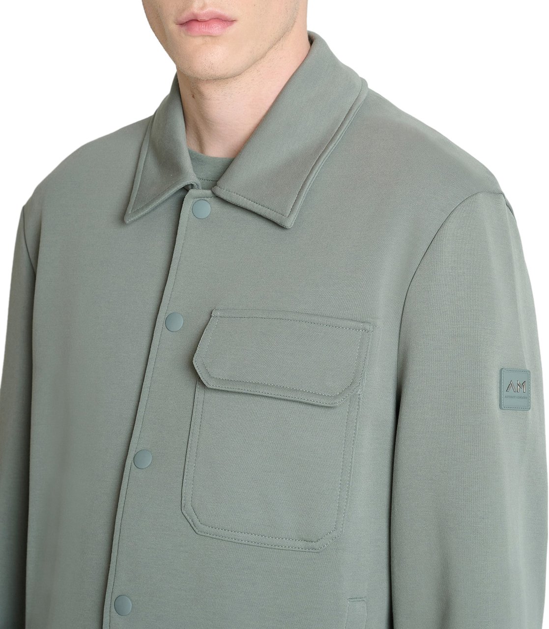 Antony Morato FLEECE SLIM FIT IN BLEND COTTON FABRIC WITH LOGO PLATE Groen