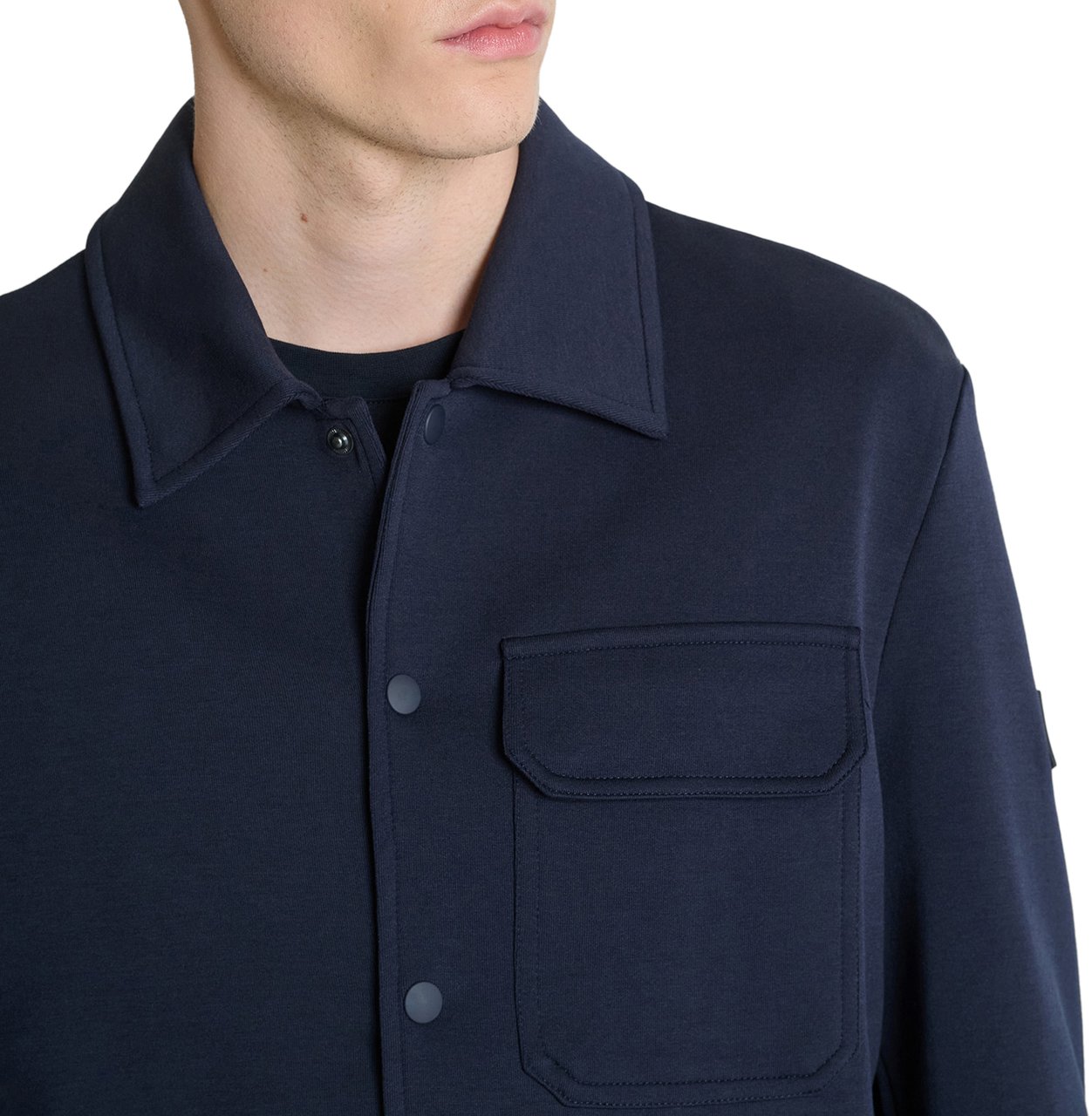 Antony Morato FLEECE SLIM FIT IN BLEND COTTON FABRIC WITH LOGO PLATE Blauw