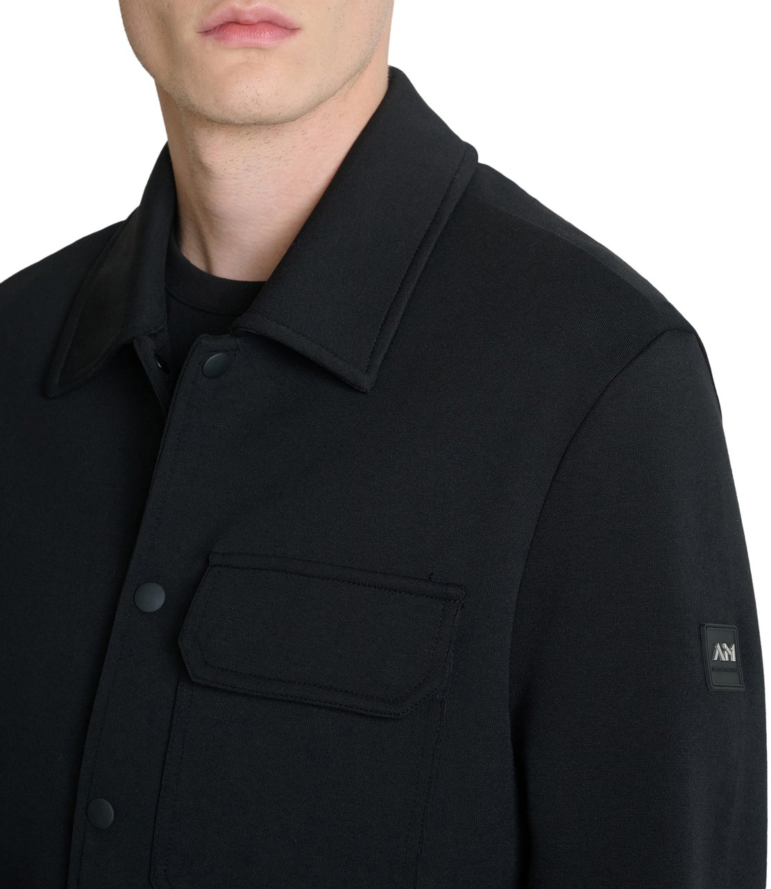 Antony Morato FLEECE SLIM FIT IN BLEND COTTON FABRIC WITH LOGO PLATE Zwart