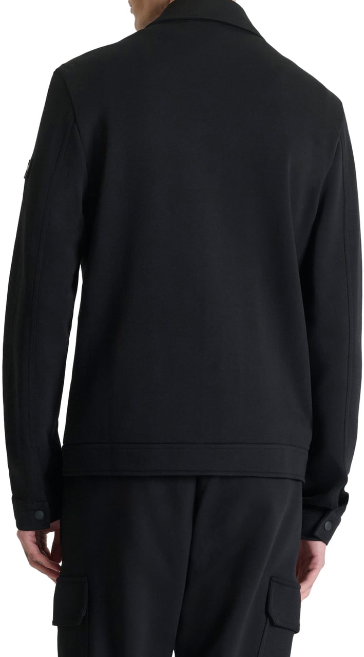 Antony Morato FLEECE SLIM FIT IN BLEND COTTON FABRIC WITH LOGO PLATE Zwart