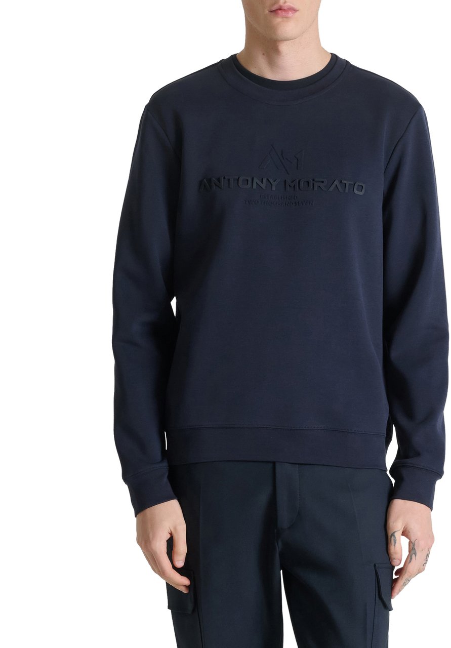 Antony Morato SWEATSHIRT REGULAR FIT WITH  PRINT Blauw