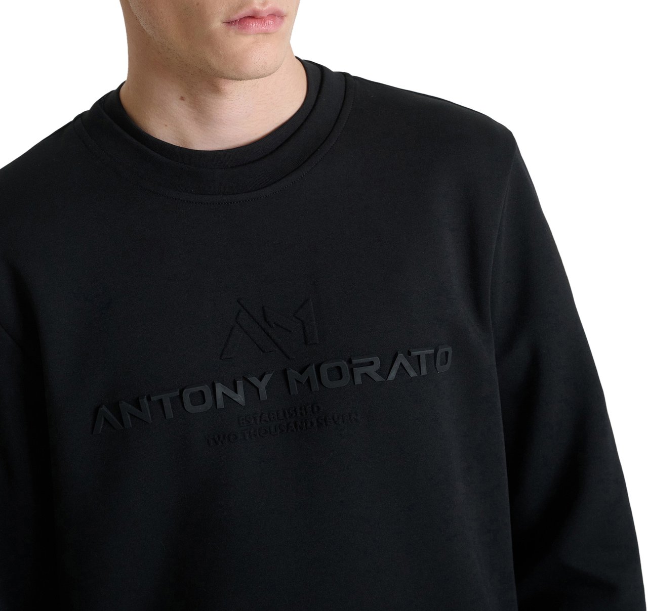Antony Morato SWEATSHIRT REGULAR FIT WITH PRINT Zwart