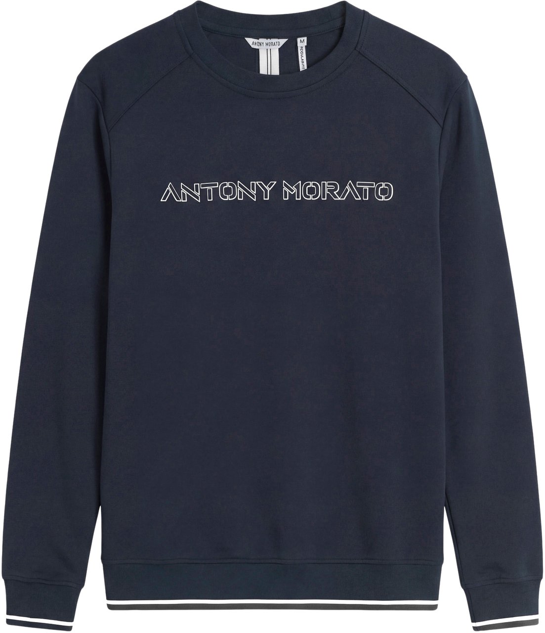 Antony Morato FLEECE REGULAR FIT IN INTRLOCK AND BICOLOR LAYERS LOGO PRINT Blauw