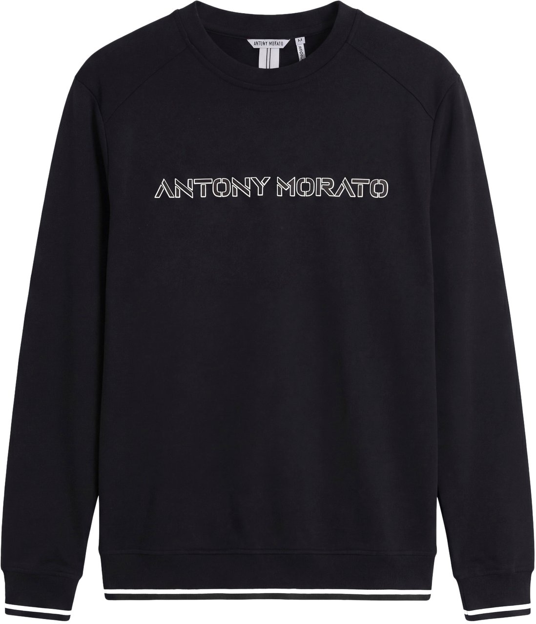 Antony Morato FLEECE REGULAR FIT IN INTRLOCK AND BICOLOR LAYERS  LOGO PRINT Zwart